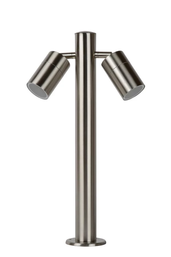 Lucide ARNE-LED - Bollard light - Ø 6,3 cm - LED - GU10 - 2x5W 2700K - IP44 - Satin Chrome - turned off